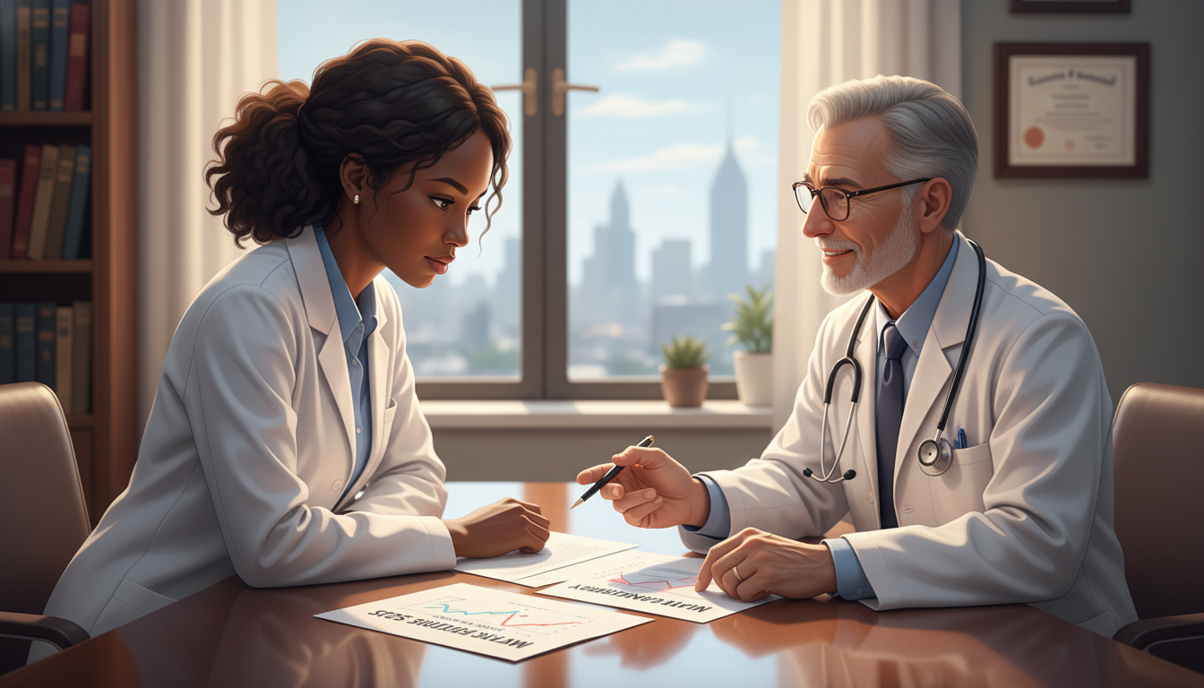 Caribbean IMG discussing residency pathway with mentor - Caribbean medical school residency for Low Step Score Strategies for