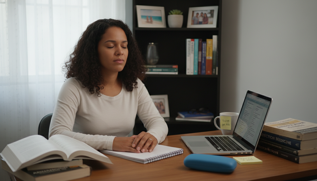 Medical student managing stress while preparing for USMLE Step 2 CK Medical student managing stress while preparing for USMLE Step 2 CK - Caribbean medical school residency for USMLE Step 2 CK