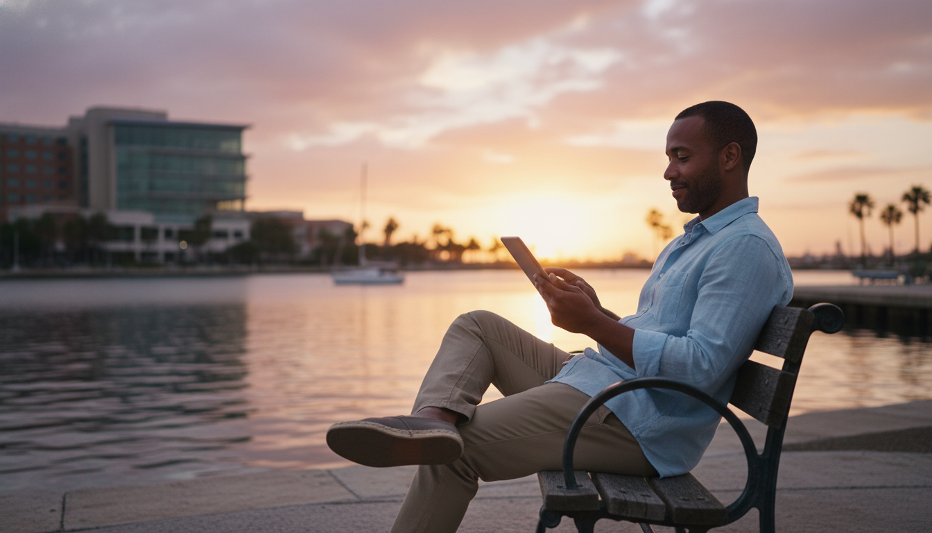 Physician enjoying personal time after work near the ocean Physician enjoying personal time after work near the ocean - Caribbean medical school residency for Work-Life Balance Assessm
