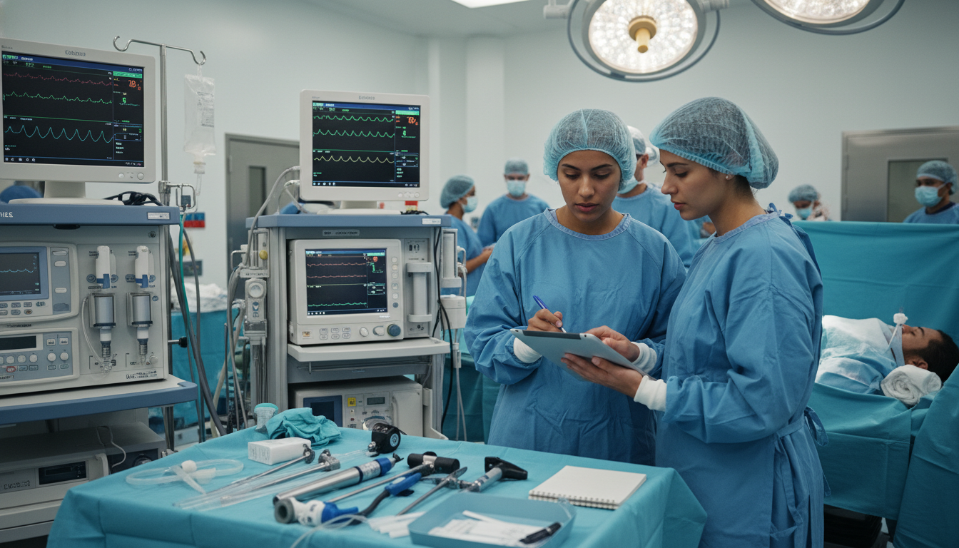 Caribbean IMG working with anesthesiology attending in operating room Caribbean IMG working with anesthesiology attending in operating room - Caribbean medical school residency for Away Rotation