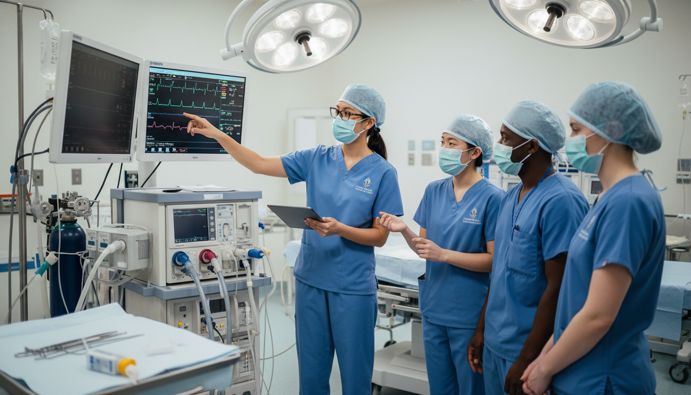 Anesthesiology resident team working in operating room - Caribbean medical school residency for Common Interview Questions fo