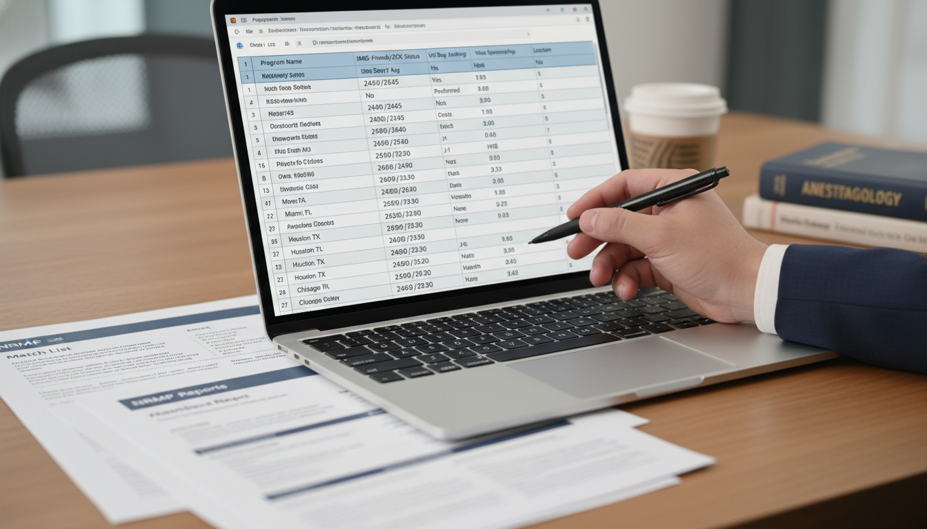 Spreadsheet of anesthesiology residency program research Spreadsheet of anesthesiology residency program research - Caribbean medical school residency for How to Research Programs fo