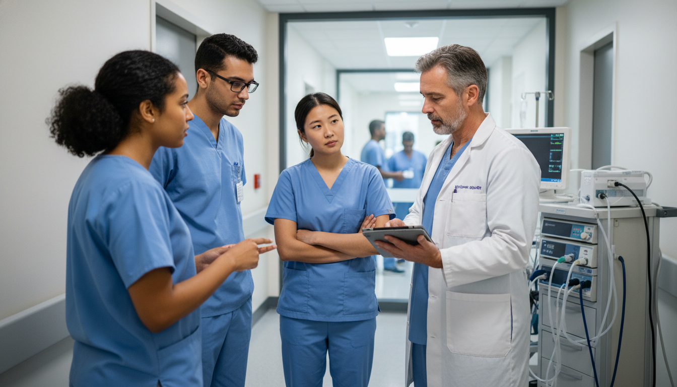 Anesthesiology residents in preoperative discussion Anesthesiology residents in preoperative discussion - Caribbean medical school residency for Resident Turnover Warning Signs