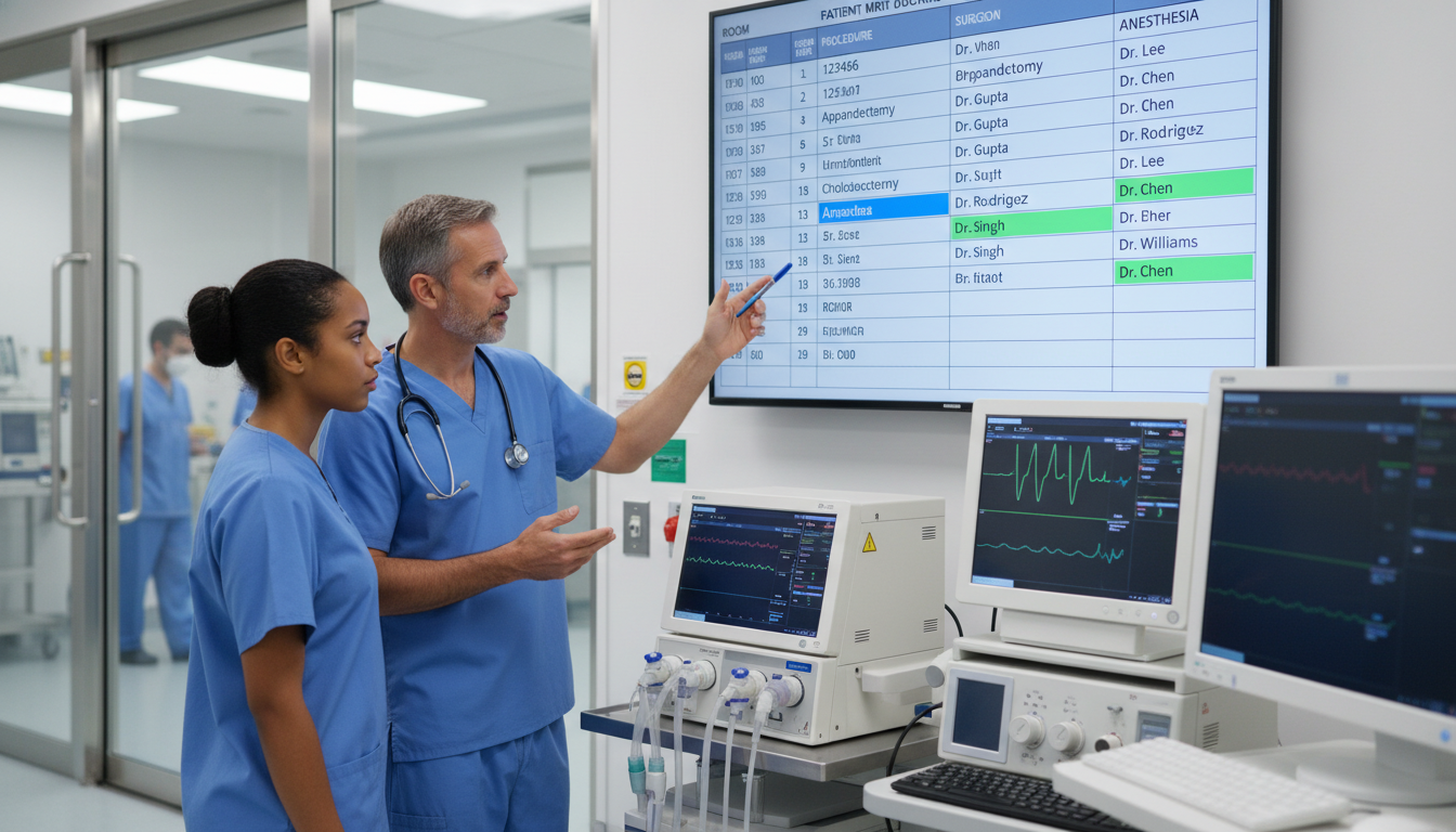 Operating room schedule overview showing anesthesiology resident workflow Operating room schedule overview showing anesthesiology resident workflow - Caribbean medical school residency for Work-Life