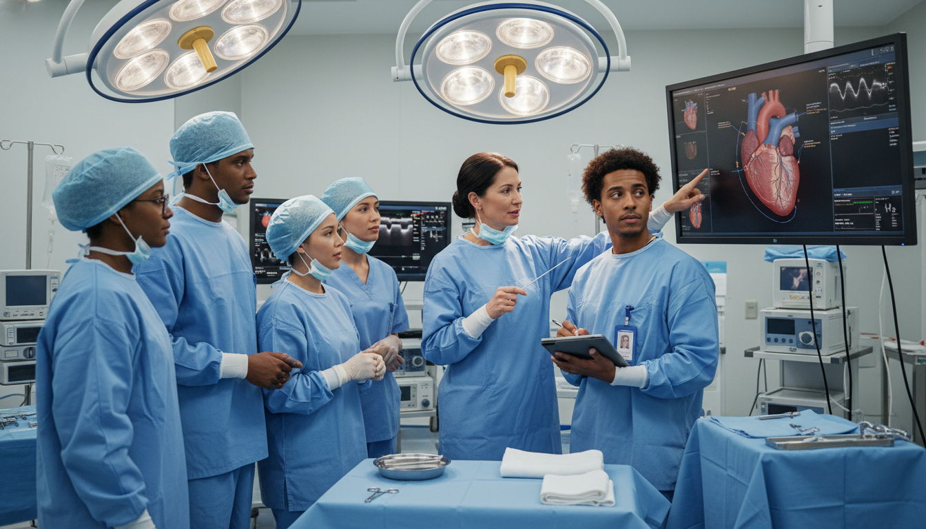 Cardiothoracic surgery team in academic medical center discussing residency training Cardiothoracic surgery team in academic medical center discussing residency training - Caribbean medical school residency for