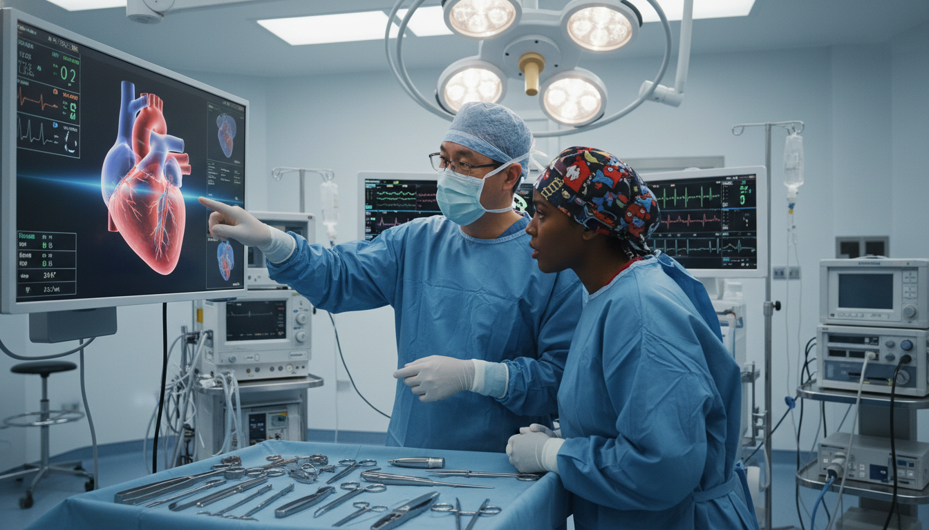 Caribbean IMG working with cardiothoracic surgery mentor in operating room - Caribbean medical school residency for Letters o
