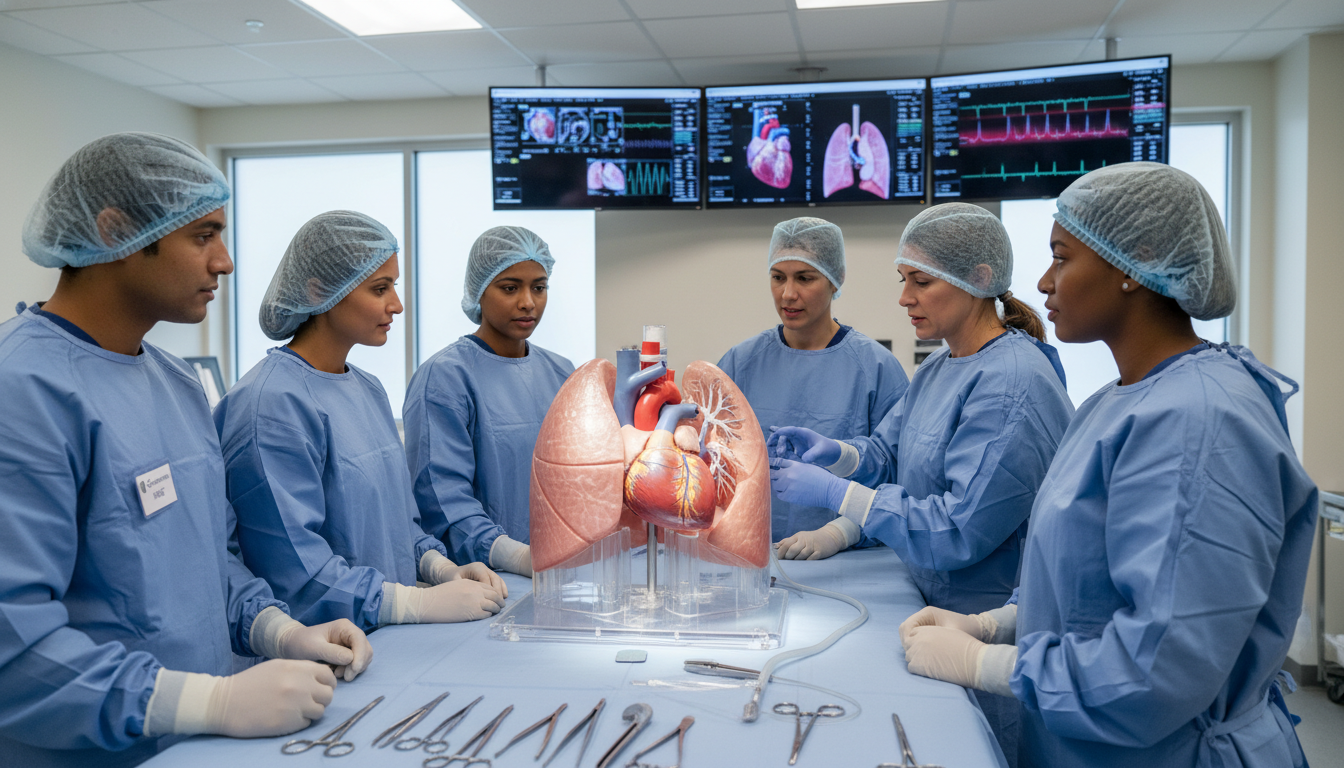 Surgical residents in a cardiothoracic simulation lab Surgical residents in a cardiothoracic simulation lab - Caribbean medical school residency for Questions to Ask Programs for