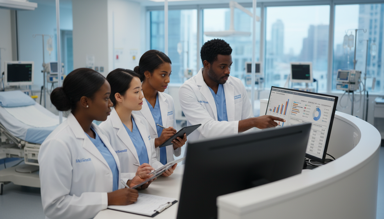 Cardiothoracic surgery resident reviewing patient data for a research project - Caribbean medical school residency for Resear