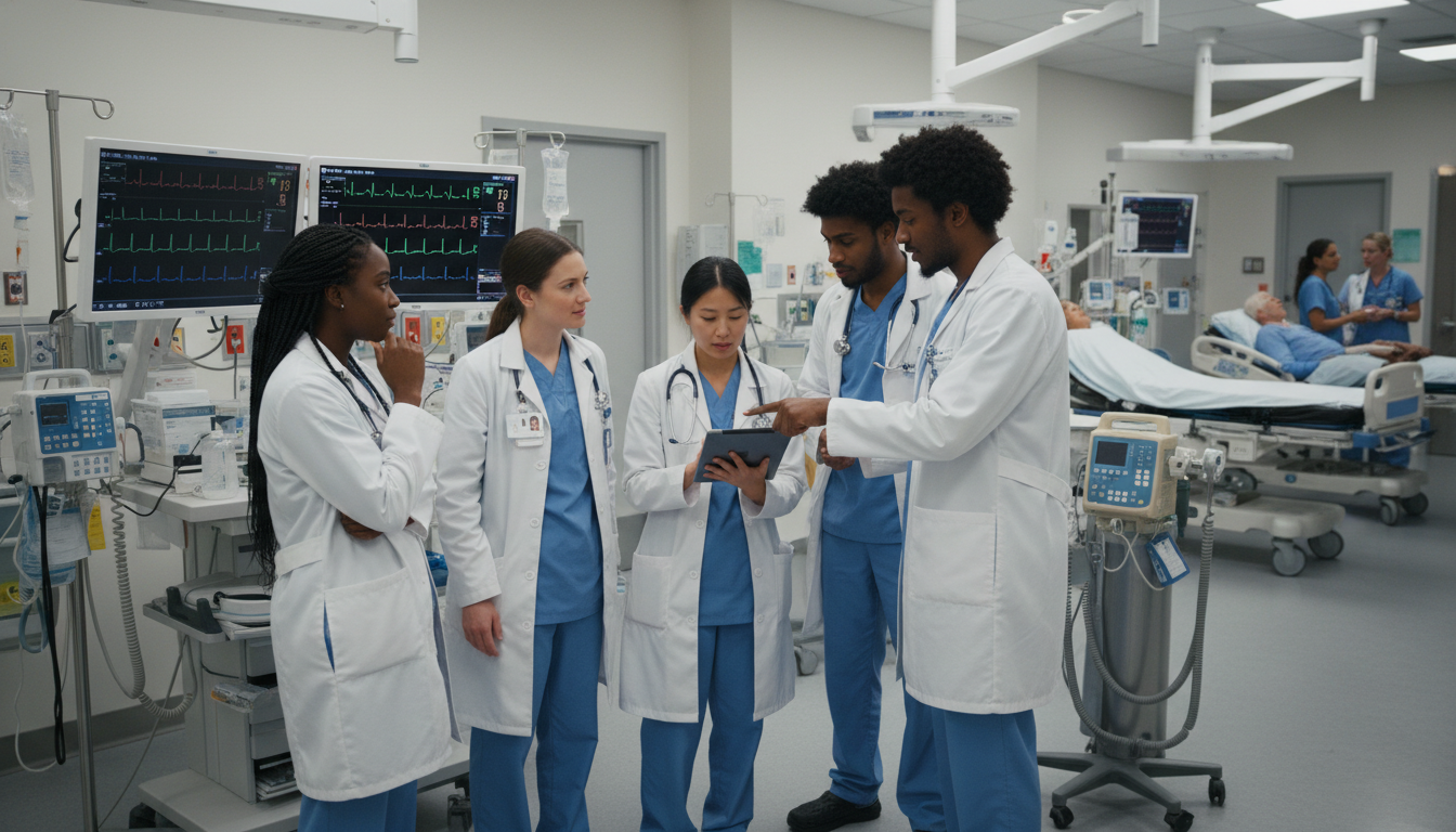 Emergency Medicine Internal Medicine residents working in a US academic hospital Emergency Medicine Internal Medicine residents working in a US academic hospital - Caribbean medical school residency for H-1