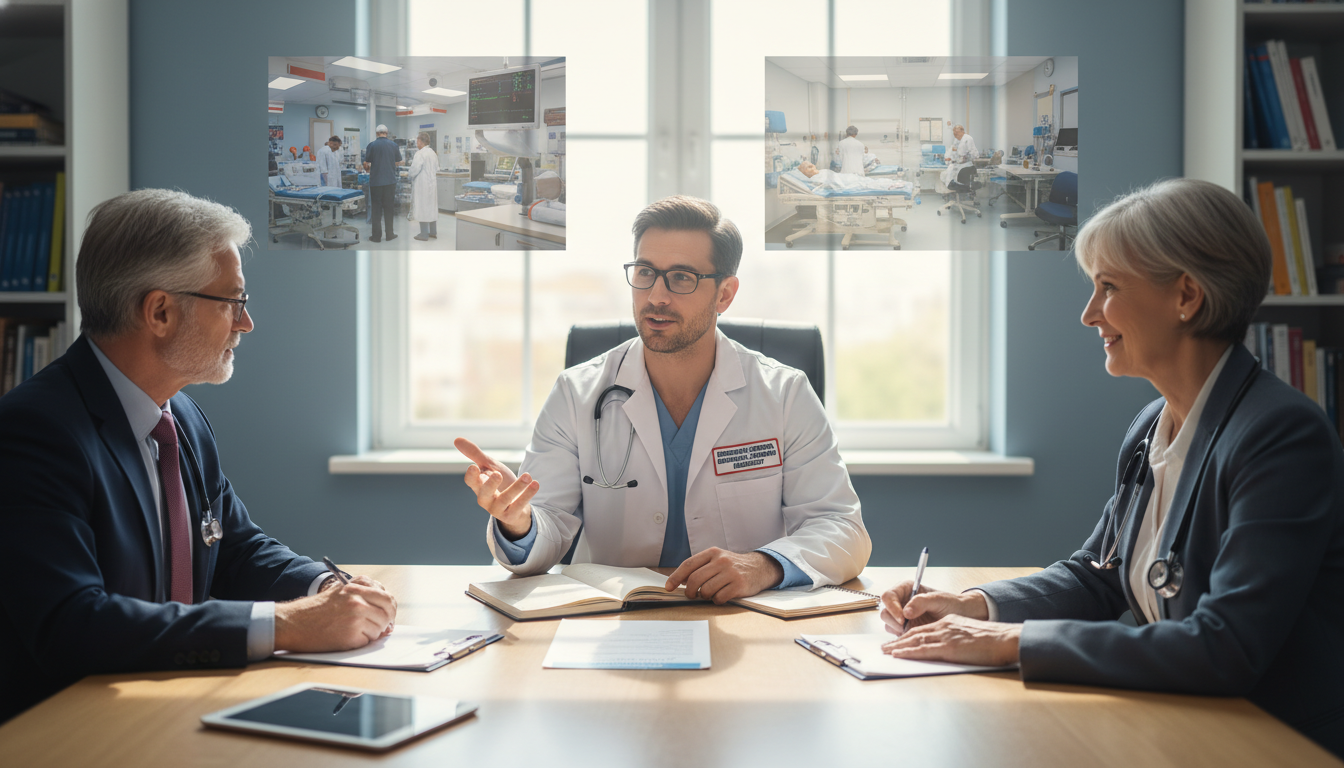 Emergency Medicine-Internal Medicine resident interviewing with faculty Emergency Medicine-Internal Medicine resident interviewing with faculty - Caribbean medical school residency for Common Inter