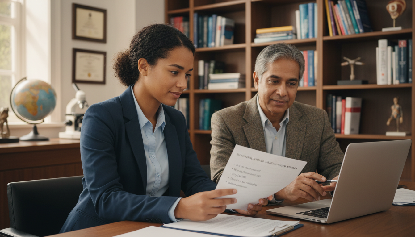 Caribbean IMG practicing behavioral interview questions with mentor Caribbean IMG practicing behavioral interview questions with mentor - Caribbean medical school residency for Common Interview