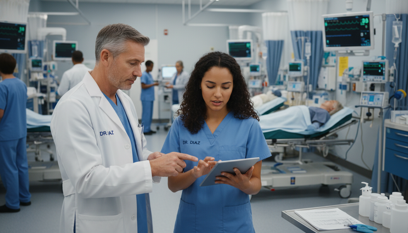 Caribbean IMG working with attending physician in emergency department Caribbean IMG working with attending physician in emergency department - Caribbean medical school residency for Letters of Re