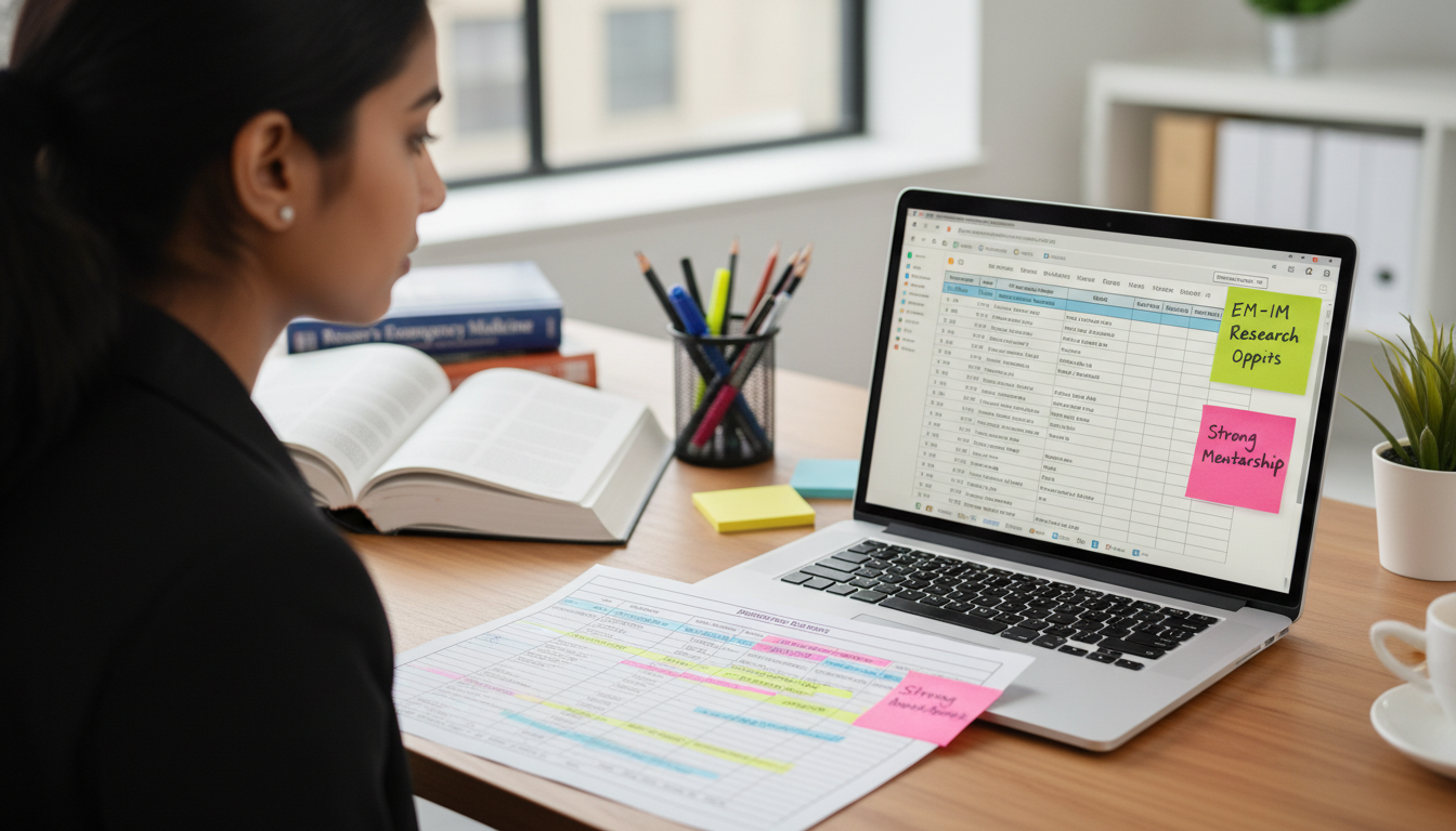 International medical graduate comparing EM-IM residency programs in a spreadsheet International medical graduate comparing EM-IM residency programs in a spreadsheet - Caribbean medical school residency for H