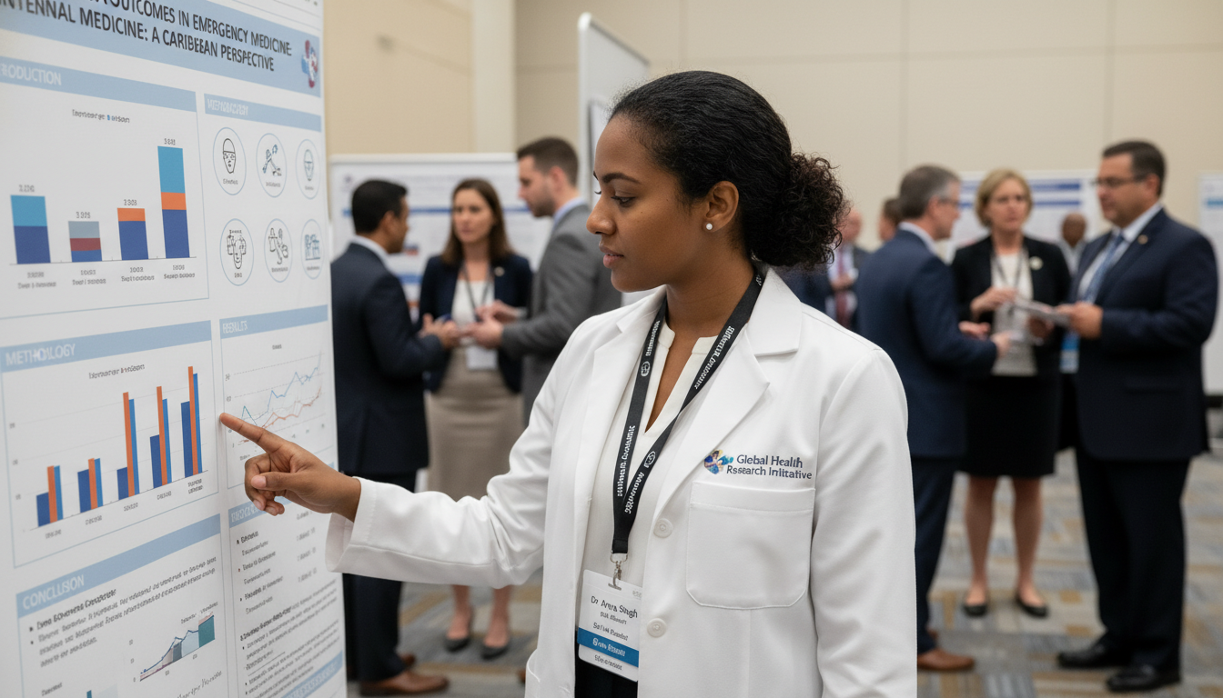 Caribbean IMG presenting research poster at medical conference Caribbean IMG presenting research poster at medical conference - Caribbean medical school residency for Research Profile Buil