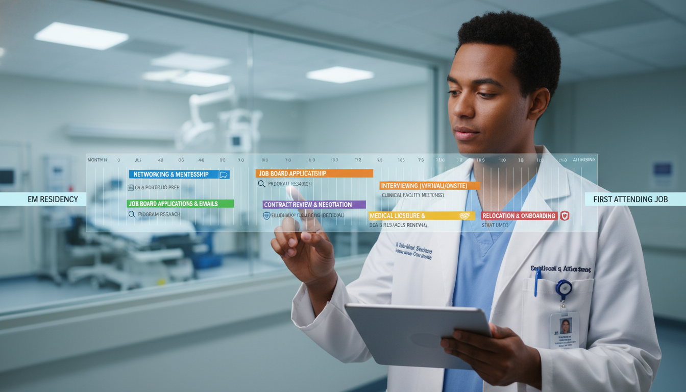 Emergency medicine resident timeline to attending job Emergency medicine resident timeline to attending job - Caribbean medical school residency for Job Search Timing for Caribbea