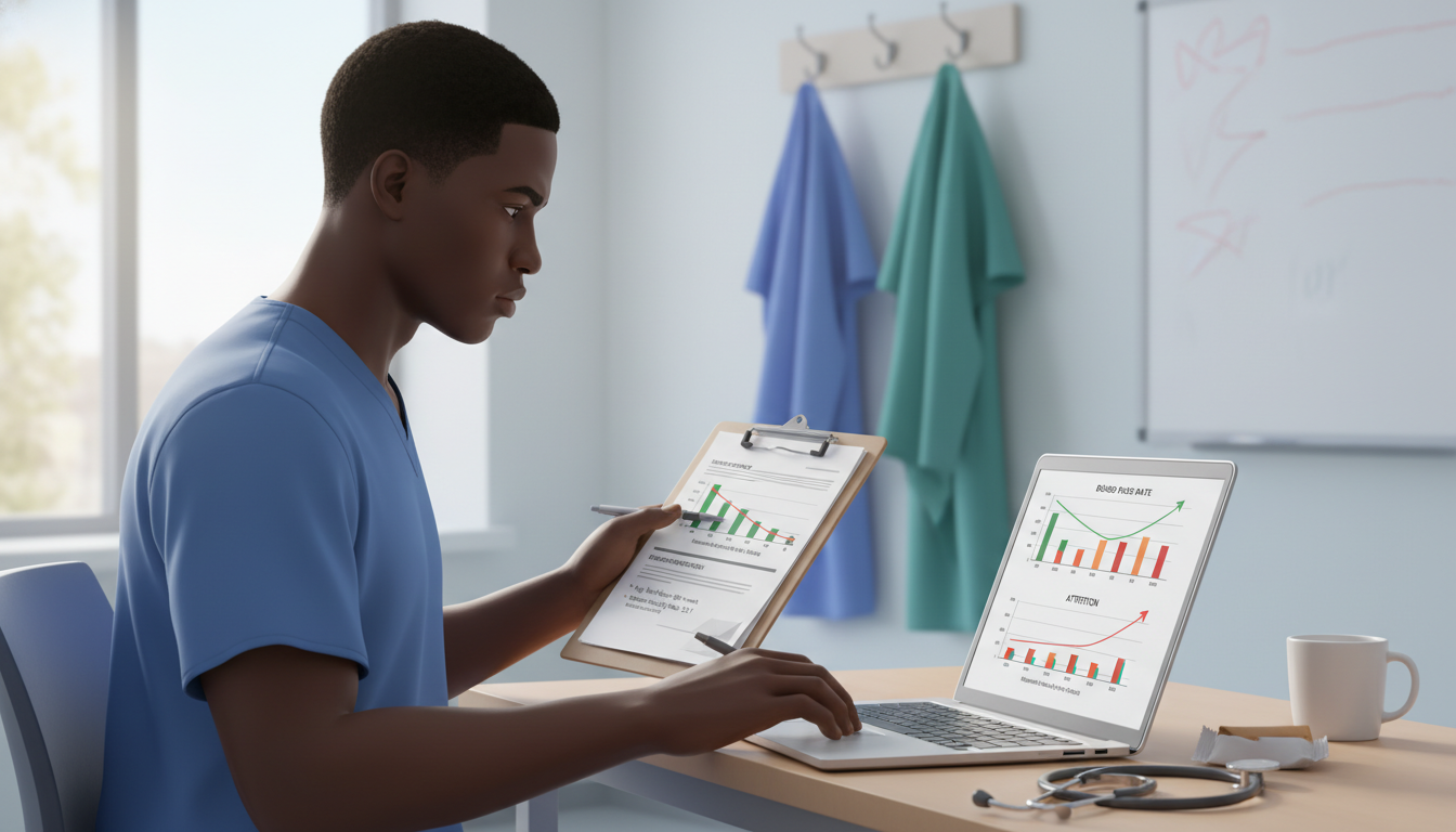 Emergency medicine resident reviewing residency program red flags and outcome data Emergency medicine resident reviewing residency program red flags and outcome data - Caribbean medical school residency for I