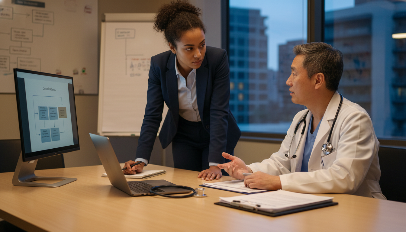 Caribbean medical student networking with mentor physician - Caribbean medical school residency for Networking in Medicine fo