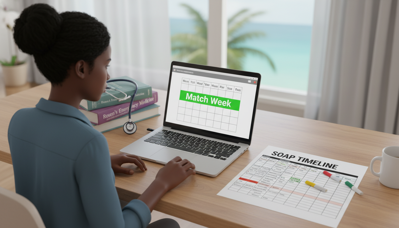 Caribbean IMG organizing a SOAP strategy with spreadsheets and timelines - Caribbean medical school residency for SOAP Prepar