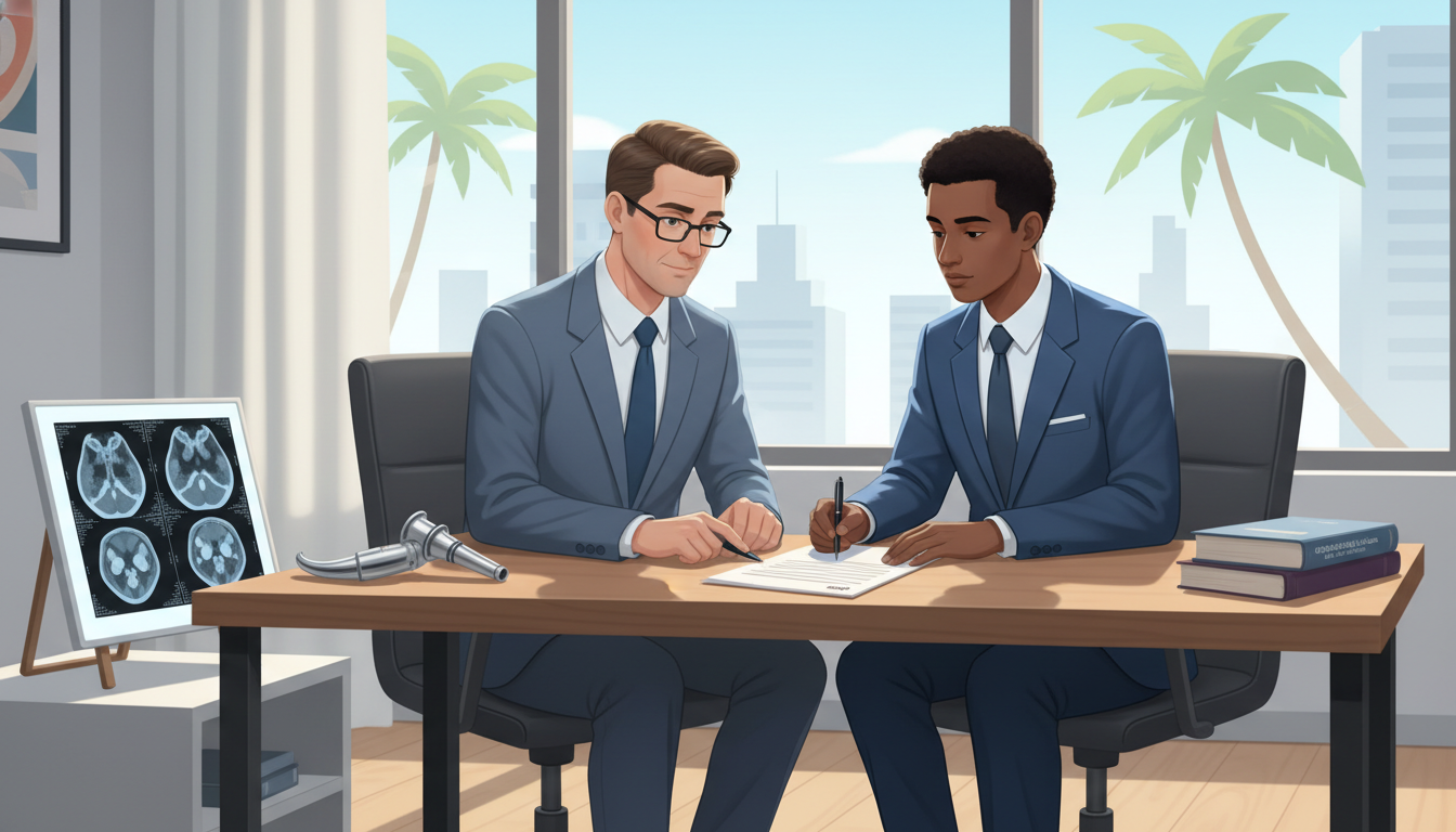 Newly hired otolaryngologist signing employment contract Newly hired otolaryngologist signing employment contract - Caribbean medical school residency for Job Search Timing for Carib