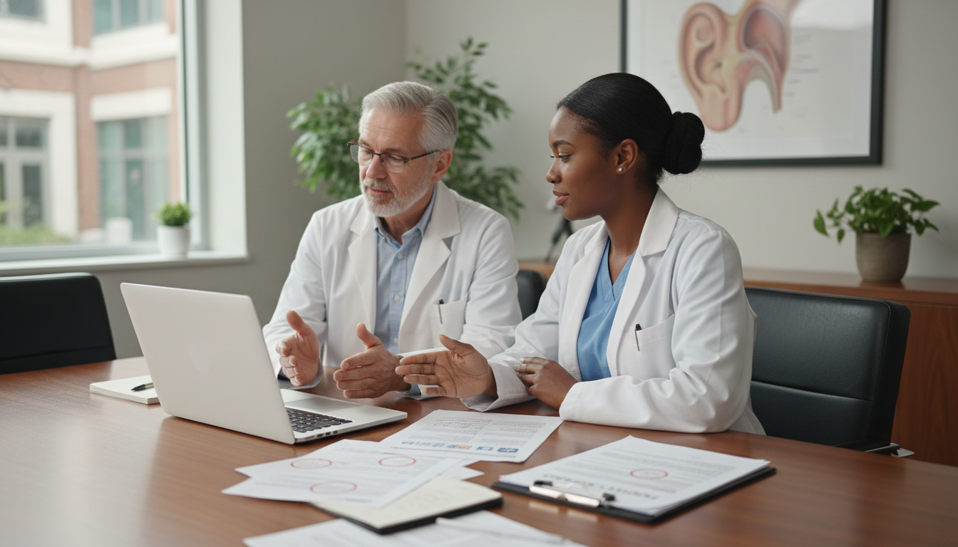 Caribbean IMG meeting with ENT mentor in hospital setting Caribbean IMG meeting with ENT mentor in hospital setting - Caribbean medical school residency for Networking in Medicine for