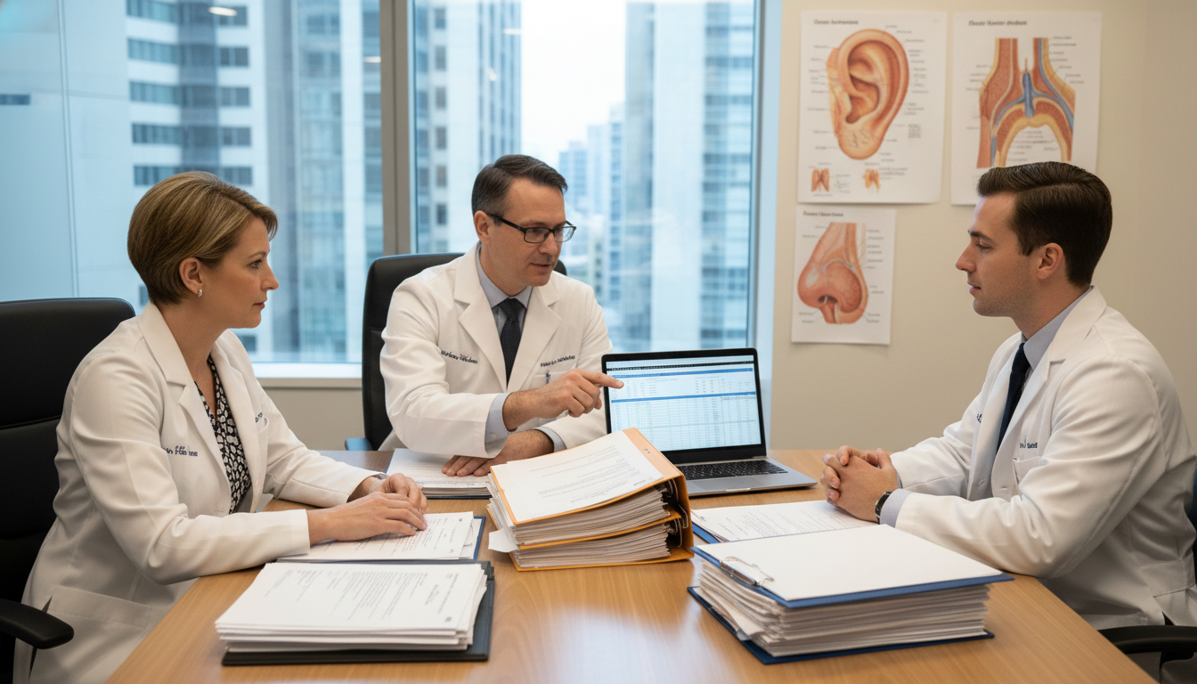 ENT program faculty reviewing residency rank list and applicant communications ENT program faculty reviewing residency rank list and applicant communications - Caribbean medical school residency for Pre-M