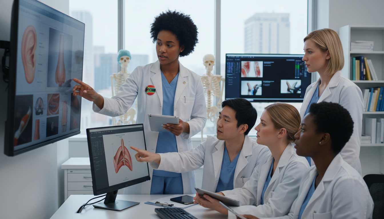 Otolaryngology residents in a teaching hospital discussing cases Otolaryngology residents in a teaching hospital discussing cases - Caribbean medical school residency for Questions to Ask Pr