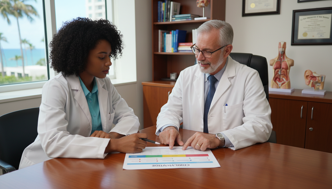 Caribbean IMG discussing residency application gap with mentor Caribbean IMG discussing residency application gap with mentor - Caribbean medical school residency for Addressing Red Flags