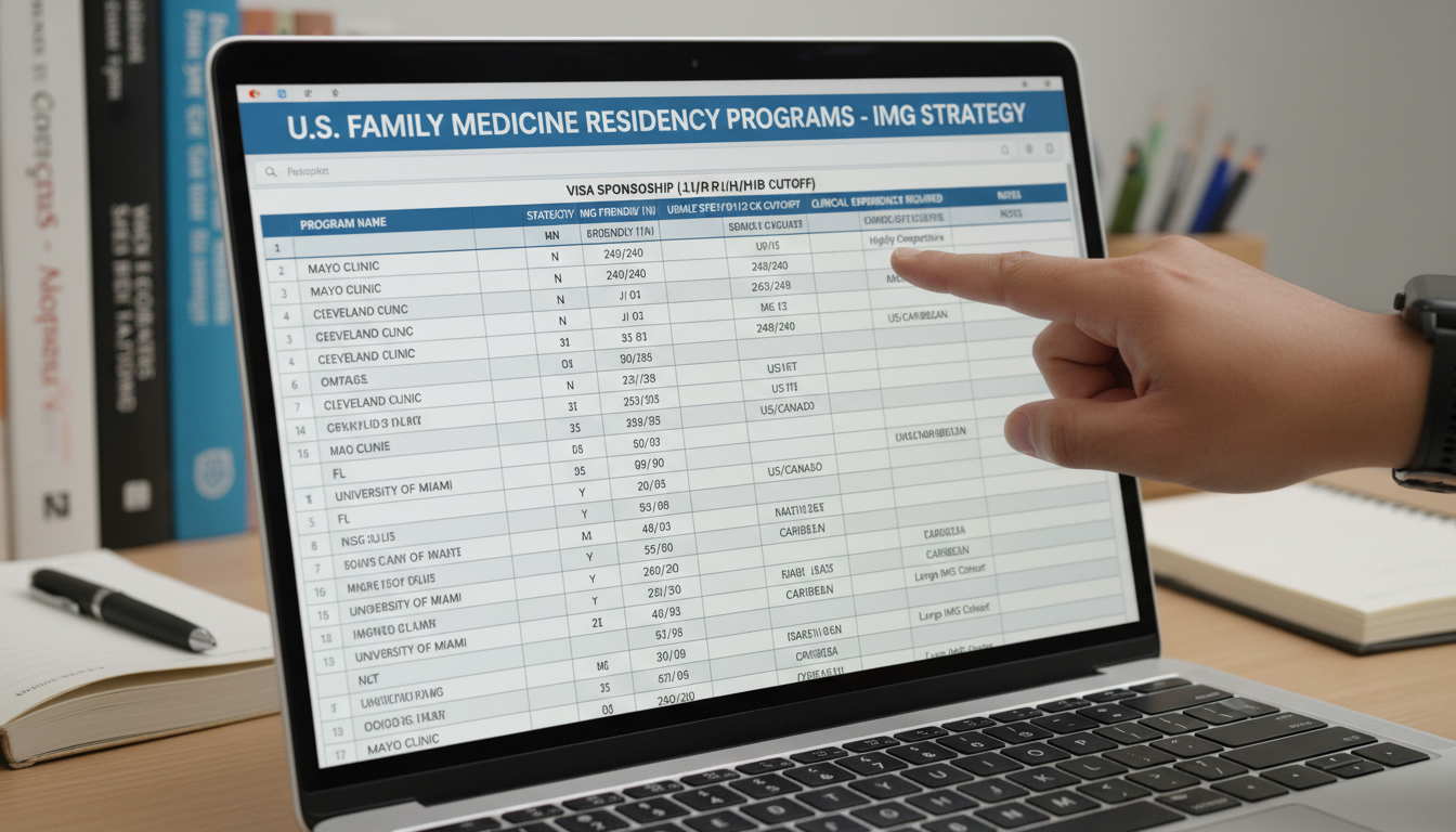 Residency program filtering spreadsheet for Caribbean IMG - Caribbean medical school residency for Program Selection Strategy