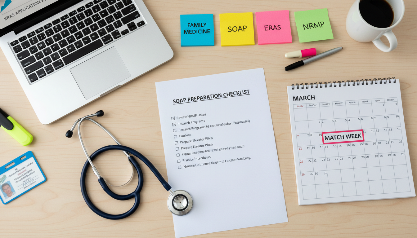 Timeline and checklist for SOAP preparation for family medicine - Caribbean medical school residency for SOAP Preparation for