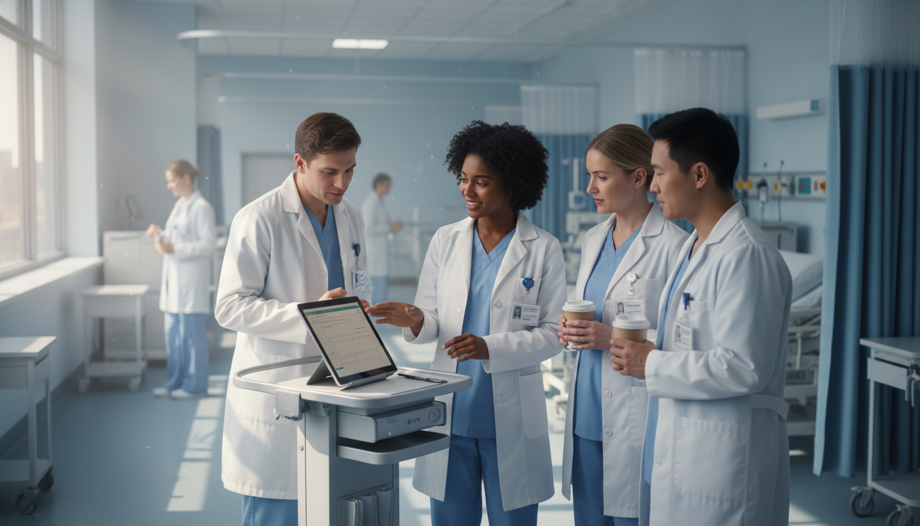 Family medicine residents during inpatient rotation - Caribbean medical school residency for Work-Life Balance Assessment for