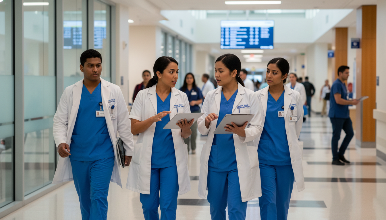 Caribbean IMG working with general surgery attending during ward rounds Caribbean IMG working with general surgery attending during ward rounds - Caribbean medical school residency for Letters of R