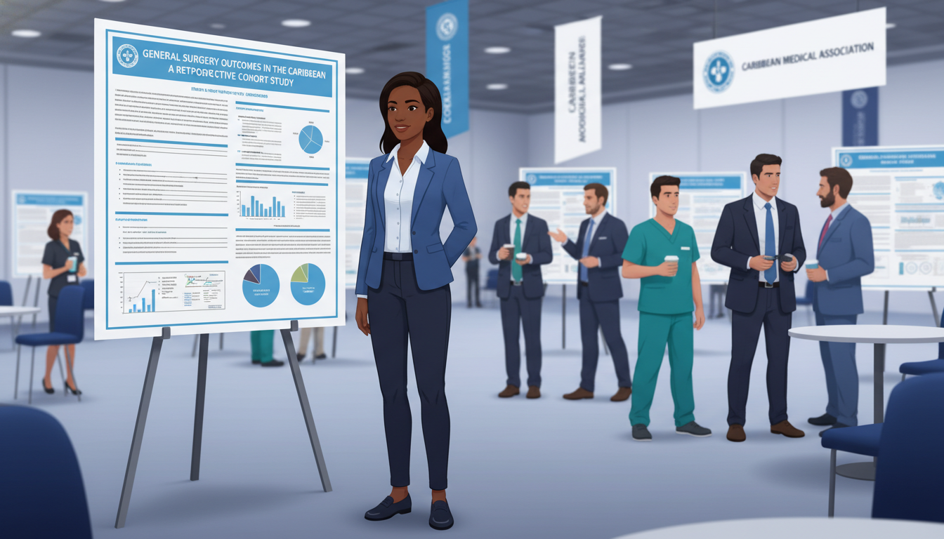 Caribbean IMG presenting a poster at a surgical conference - Caribbean medical school residency for Networking in Medicine fo