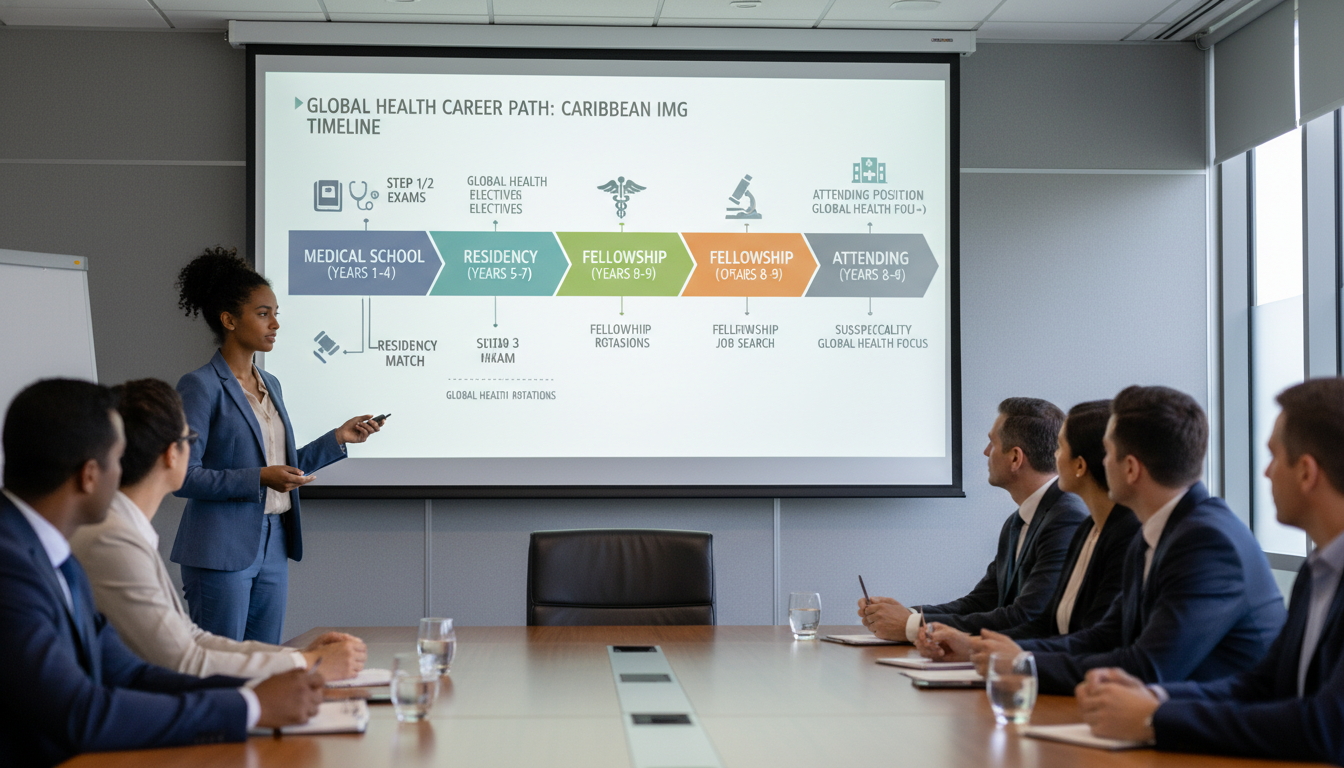 Timeline of training and job search milestones for Caribbean IMG in global health Timeline of training and job search milestones for Caribbean IMG in global health - Caribbean medical school residency for Jo