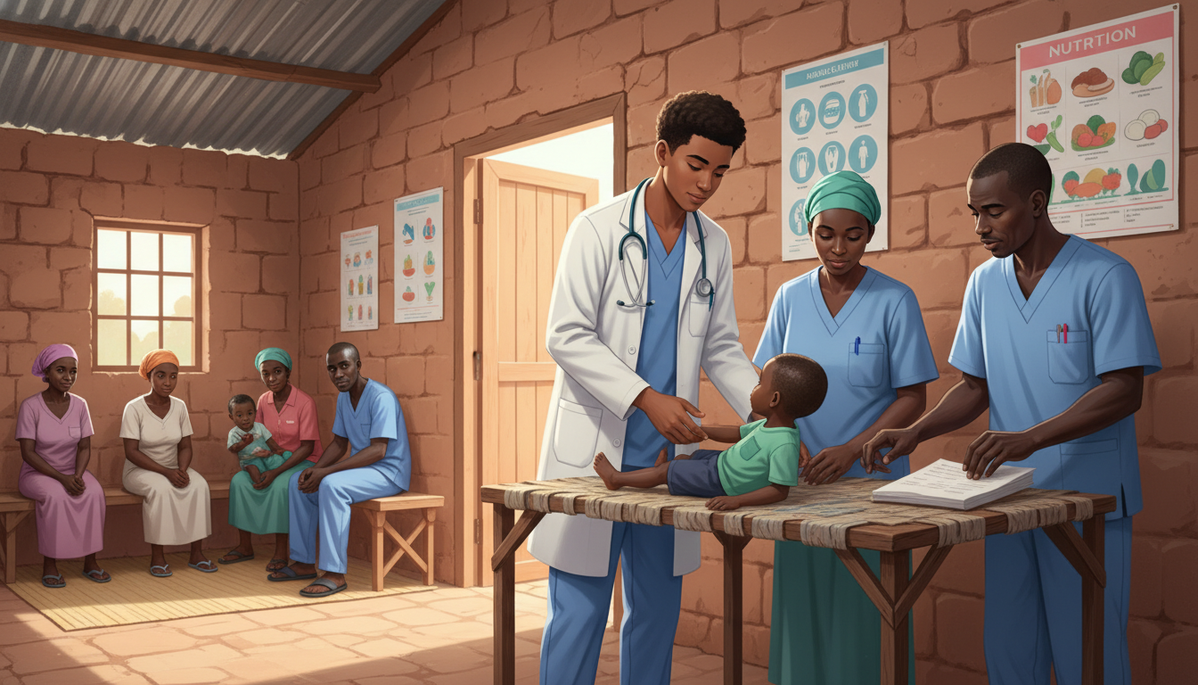Medical student working in a low-resource clinic as part of global health training - Caribbean medical school residency for L