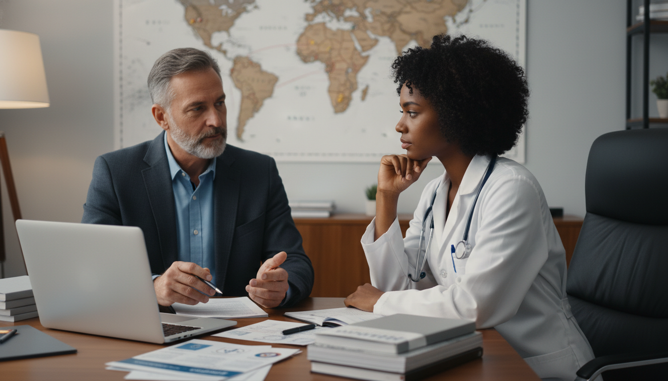 Caribbean IMG discussing residency strategy with a mentor Caribbean IMG discussing residency strategy with a mentor - Caribbean medical school residency for Pre-Match Communication fo