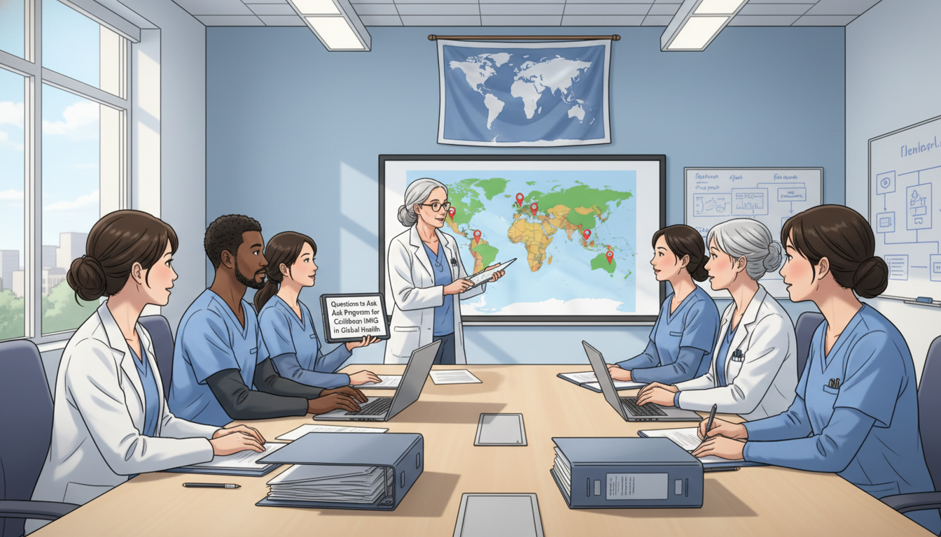 Residents in a global health track discussing international medicine rotations Residents in a global health track discussing international medicine rotations - Caribbean medical school residency for Quest