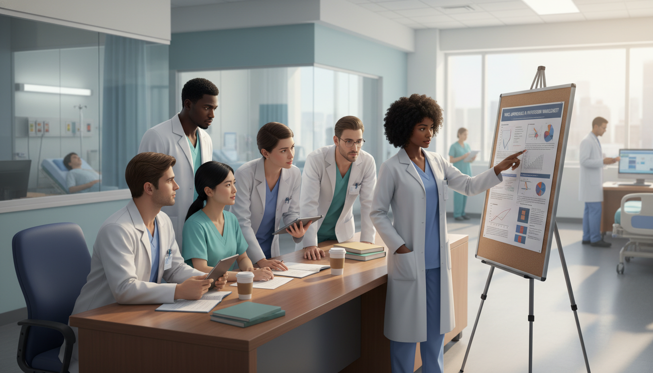 Internal medicine residents discussing cases and research opportunities Internal medicine residents discussing cases and research opportunities - Caribbean medical school residency for Questions to