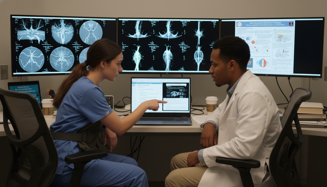 Interventional radiology resident and Caribbean IMG discussing CV and research Interventional radiology resident and Caribbean IMG discussing CV and research - Caribbean medical school residency for CV Bu
