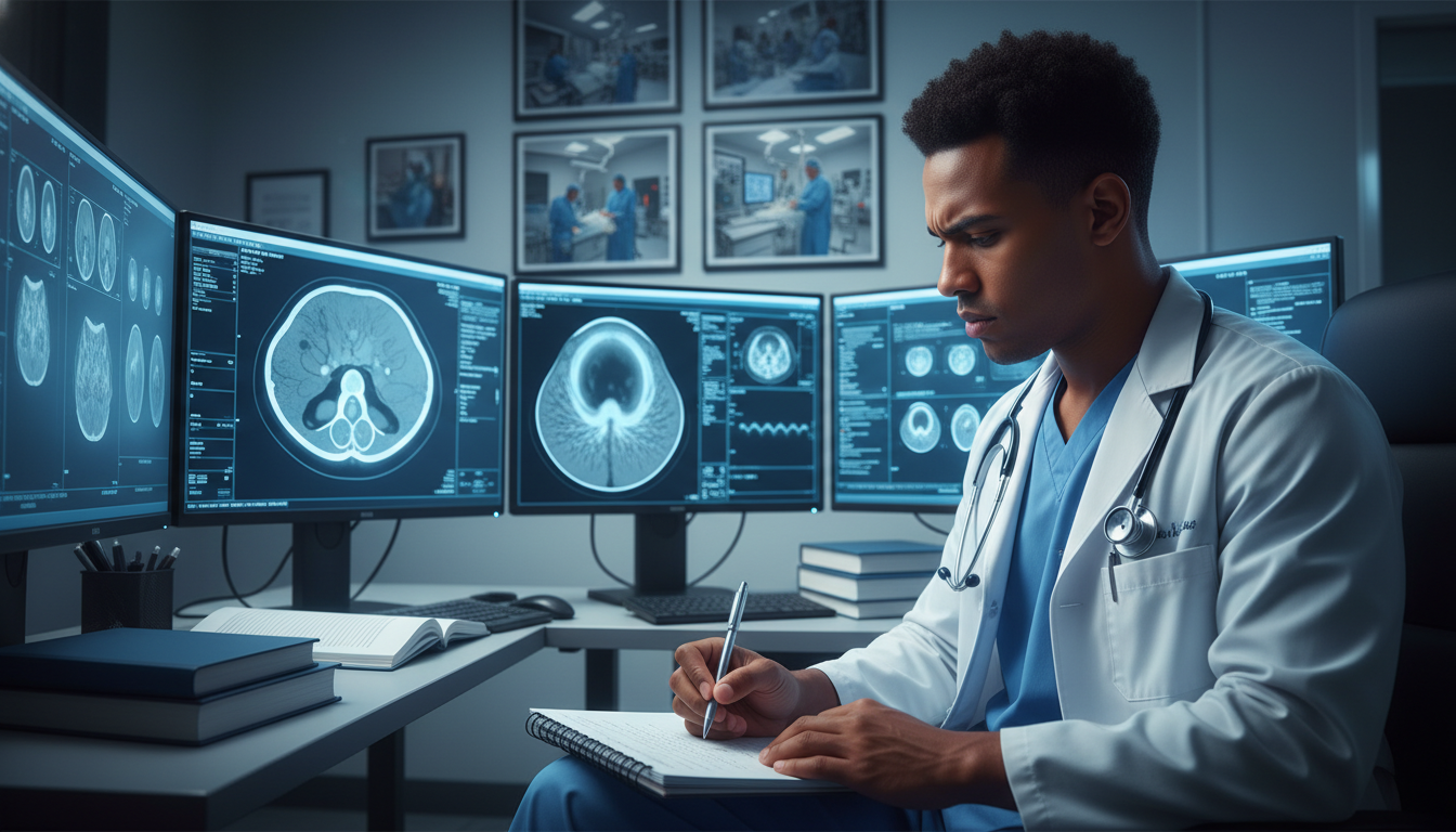 Interventional radiology resident reviewing imaging before interviews Interventional radiology resident reviewing imaging before interviews - Caribbean medical school residency for Pre-Interview