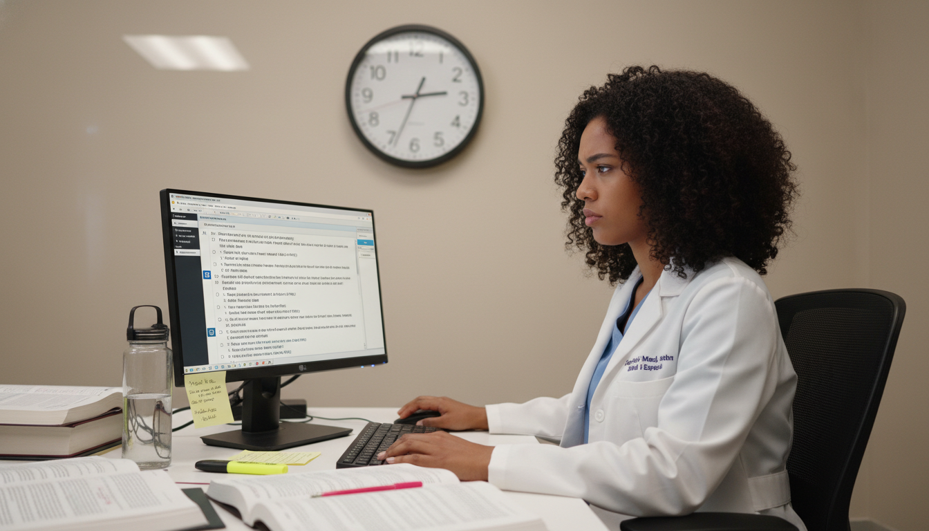 Caribbean IMG Taking a Timed NBME Practice Exam for Step 2 CK Caribbean IMG Taking a Timed NBME Practice Exam for Step 2 CK - Caribbean medical school residency for USMLE Step 2 CK Prepar