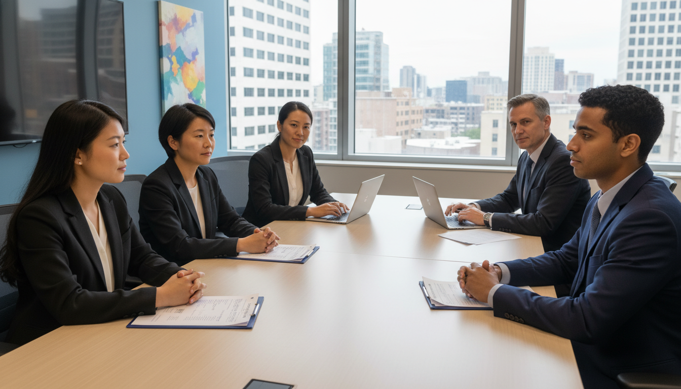 Medicine-Pediatrics residency interview panel discussing applicant responses - Caribbean medical school residency for Common