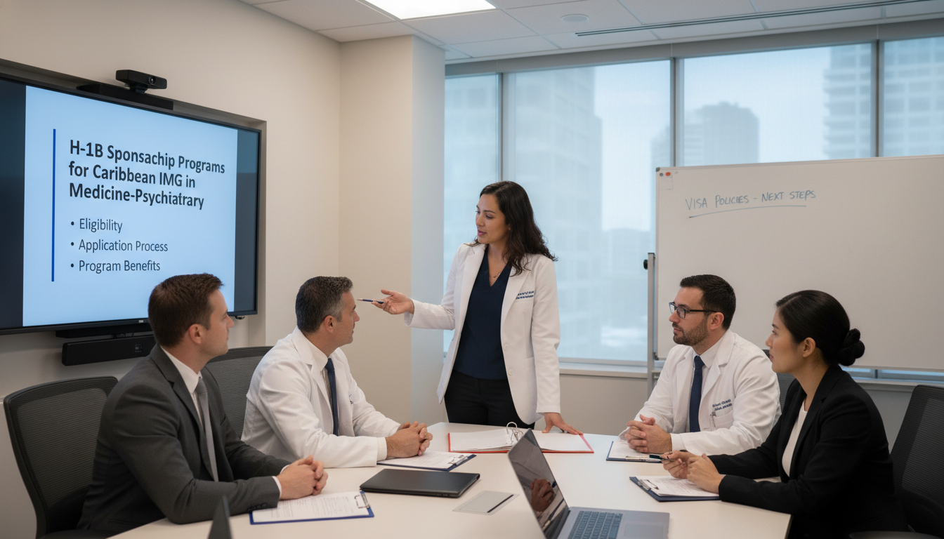 Residency program meeting discussing visa sponsorship policies Residency program meeting discussing visa sponsorship policies - Caribbean medical school residency for H-1B Sponsorship Prog