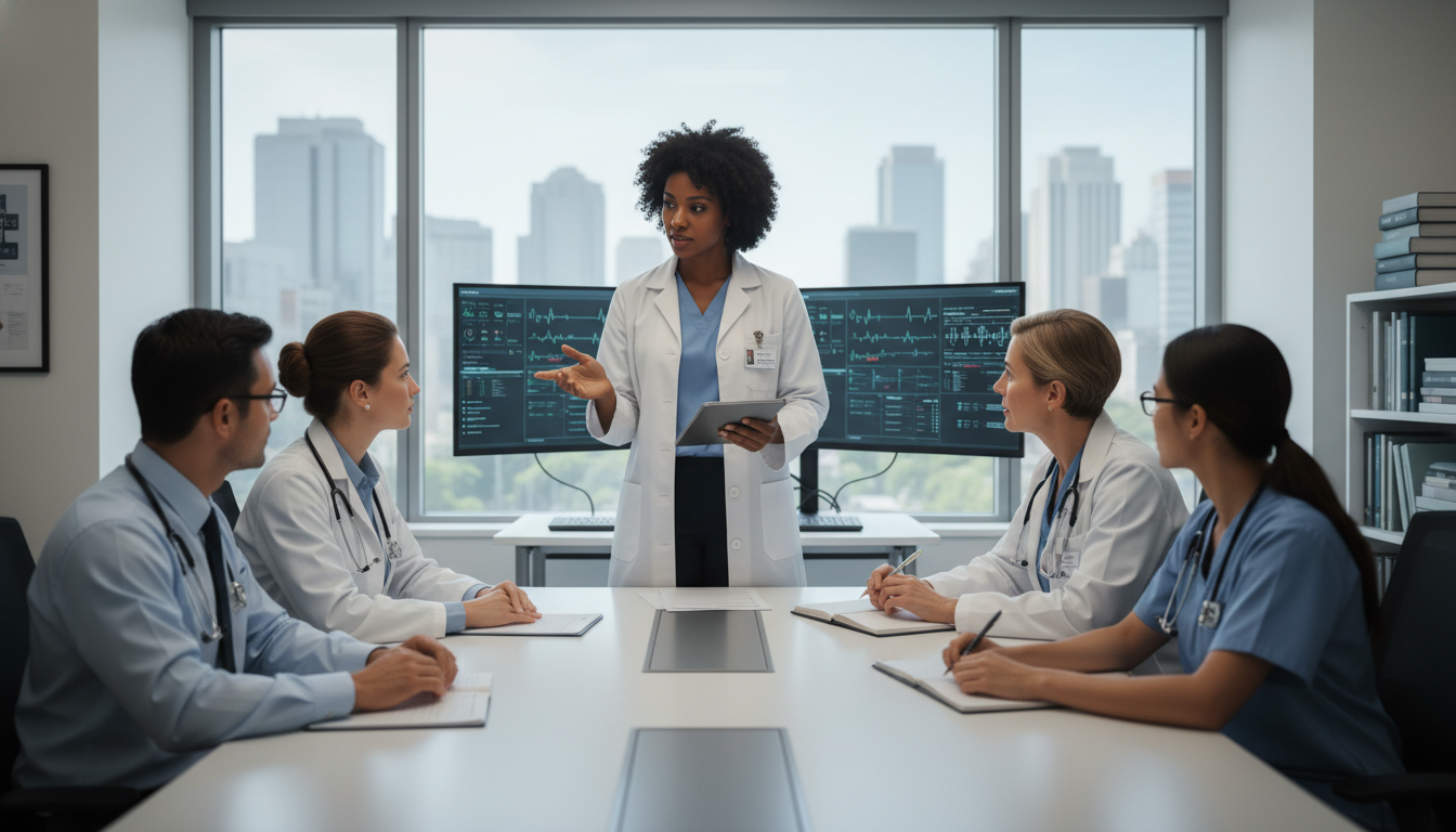 Caribbean IMG resident on hospital rounds in medicine-psychiatry setting Caribbean IMG resident on hospital rounds in medicine-psychiatry setting - Caribbean medical school residency for H-1B Sponso