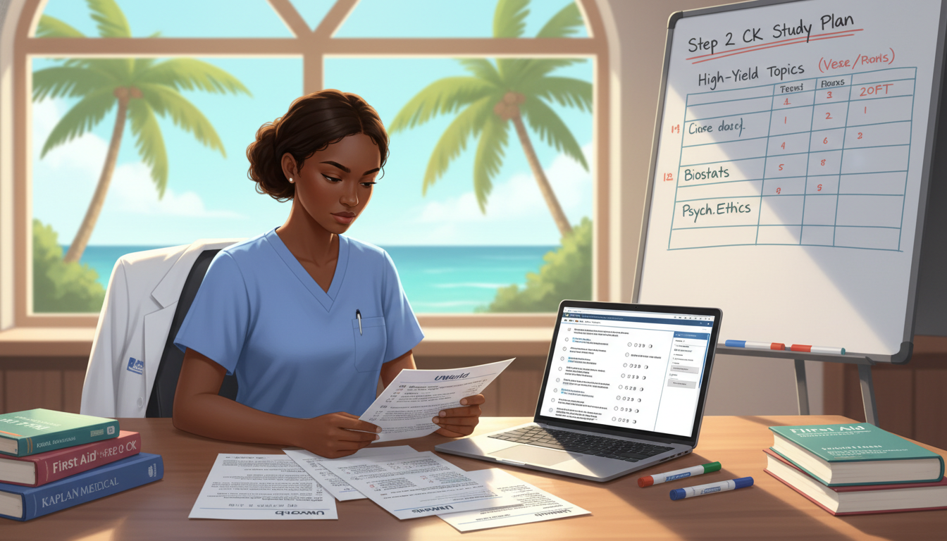 Caribbean IMG studying for USMLE Step 2 CK in a library setting - Caribbean medical school residency for Low Step Score Strat