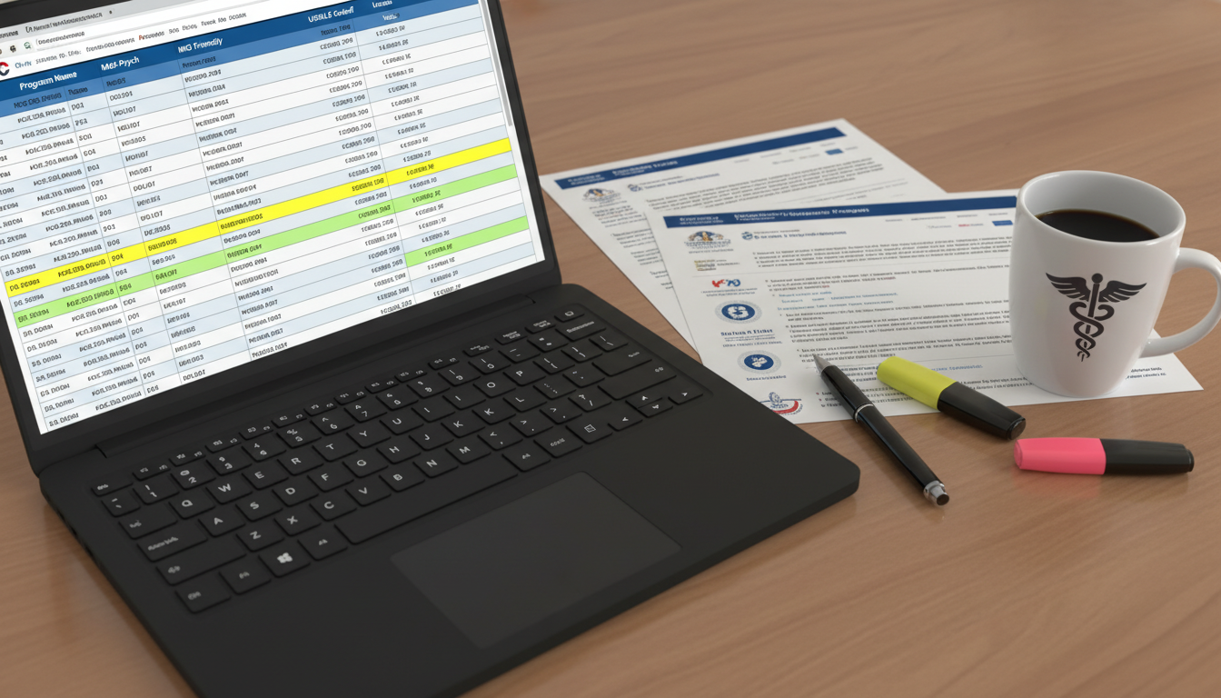 Residency program list and research spreadsheet for med-psych - Caribbean medical school residency for How to Research Progra