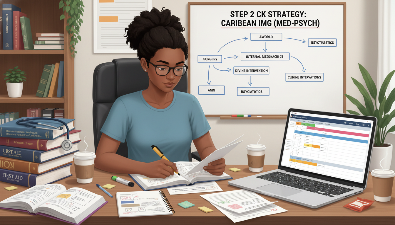 Caribbean IMG studying for Step 2 CK with a focused exam preparation plan - Caribbean medical school residency for Step Score