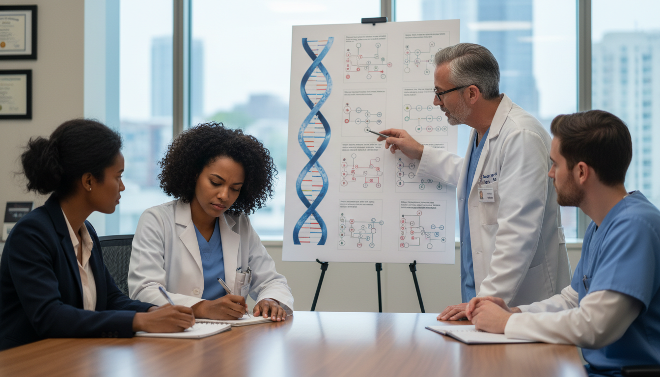 Caribbean IMG collaborating in a medical genetics research meeting Caribbean IMG collaborating in a medical genetics research meeting - Caribbean medical school residency for Research Profile
