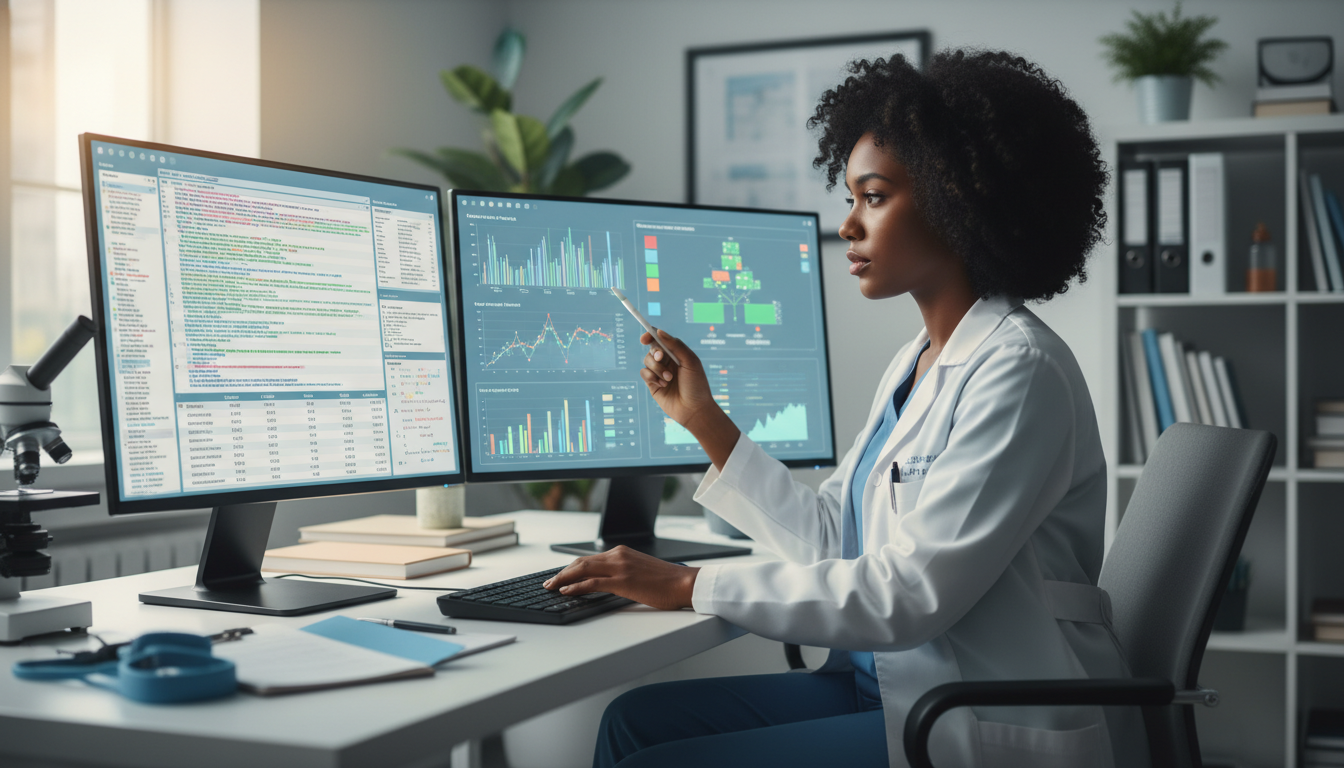Caribbean medical graduate analyzing genetic data for research Caribbean medical graduate analyzing genetic data for research - Caribbean medical school residency for Research Profile Buil