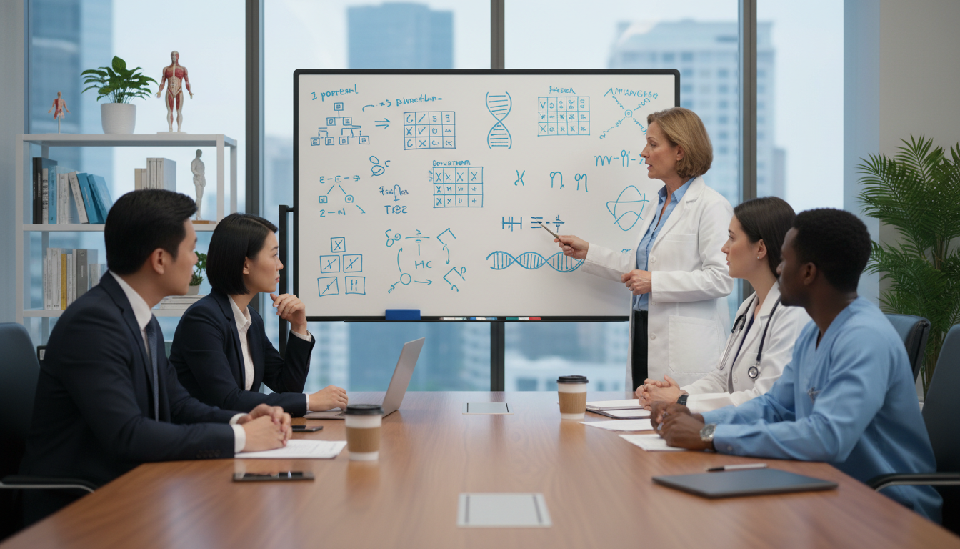 Medical genetics residents in a small group meeting with program leadership Medical genetics residents in a small group meeting with program leadership - Caribbean medical school residency for Resident