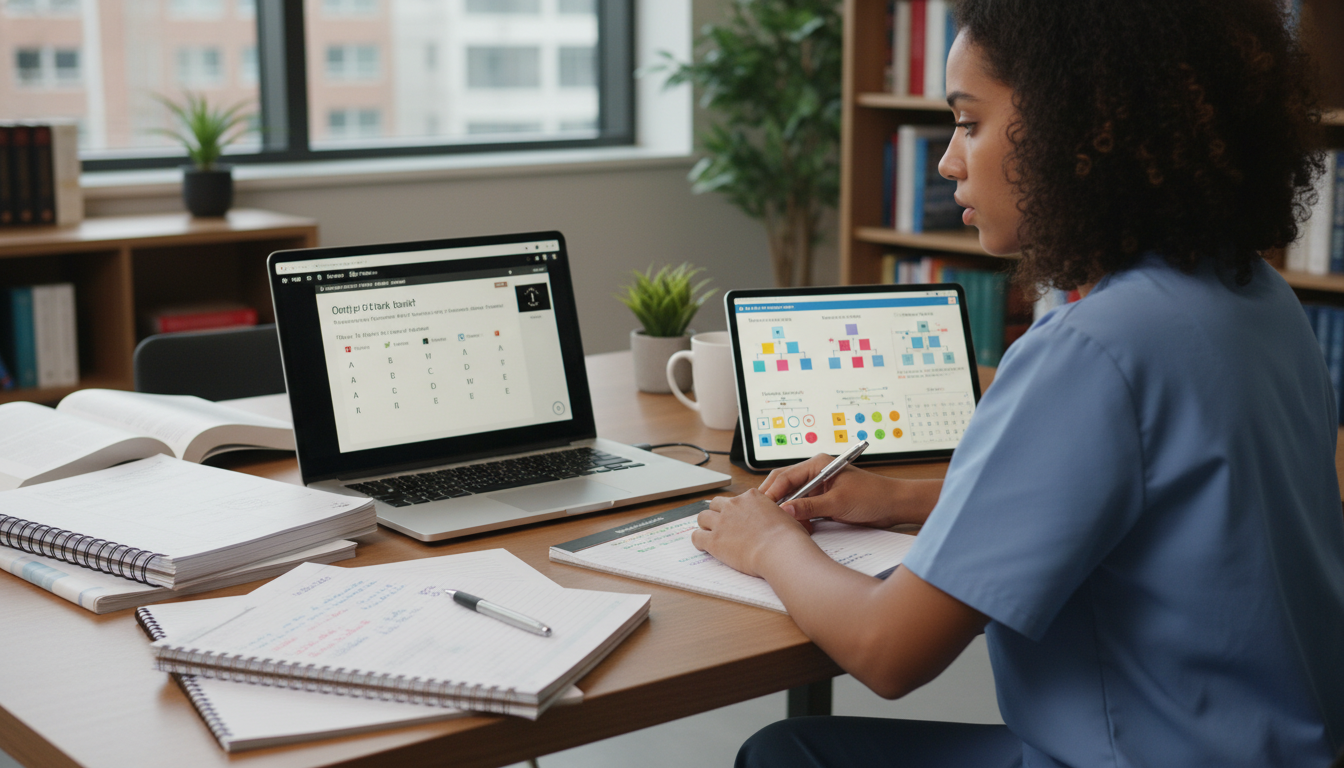 Medical student using an online question bank for USMLE Step 2 CK - Caribbean medical school residency for USMLE Step 2 CK Pr